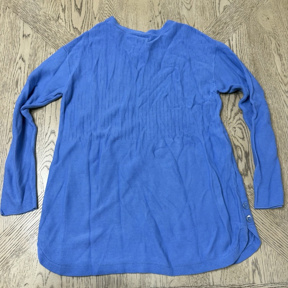 Talbots Medium Blue Pullover Lightweight Long Sle… - image 2